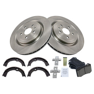 TRQ® - Rear Disc Brake Kit with Ceramic Pads and Shoes