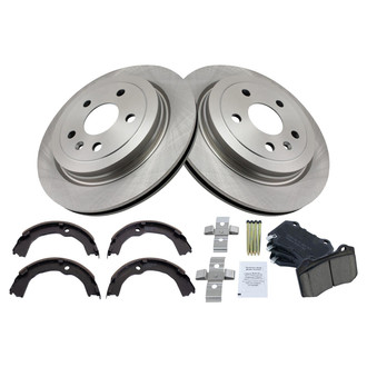 TRQ® - Rear Disc Brake Kit with Ceramic Pads and Shoes
