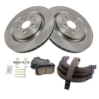 TRQ® - Rear Disc Brake Kit with Ceramic Pads and Shoes