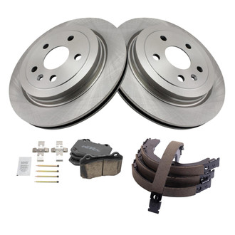 TRQ® - Rear Disc Brake Kit with Ceramic Pads and Shoes