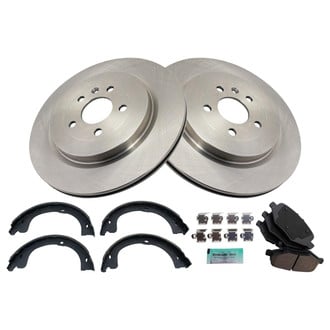 TRQ® - Rear Disc Brake Kit with Ceramic Pads and Shoes