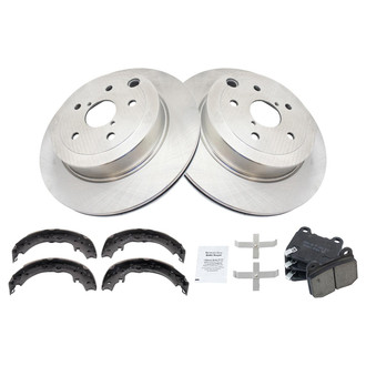 TRQ® - Rear Disc Brake Kit with Ceramic Pads and Shoes