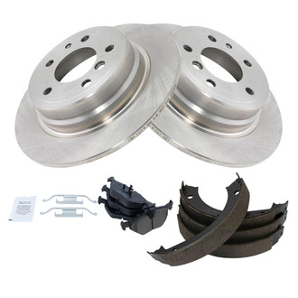 TRQ® - Rear Disc Brake Kit with Ceramic Pads and Shoes