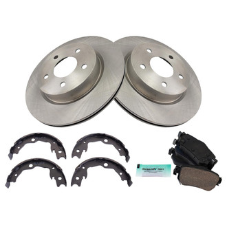 TRQ® - Rear Disc Brake Kit with Ceramic Pads and Shoes