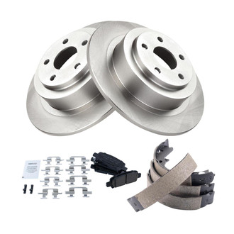 TRQ® - Rear Disc Brake Kit with Ceramic Pads and Shoes