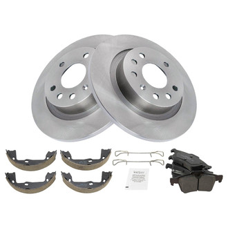 TRQ® - Rear Disc Brake Kit with Ceramic Pads and Shoes