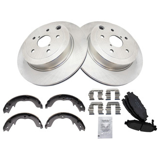 TRQ® - Rear Disc Brake Kit with Ceramic Pads and Shoes
