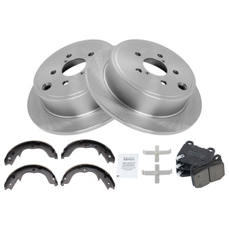 TRQ® - Rear Disc Brake Kit with Ceramic Pads and Shoes
