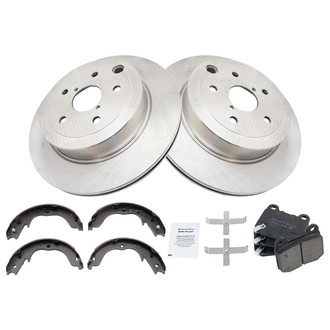 TRQ® - Rear Disc Brake Kit with Ceramic Pads and Shoes