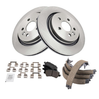 TRQ® - Rear Disc Brake Kit with Ceramic Pads and Shoes