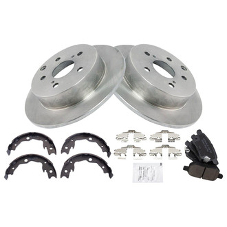 TRQ® - Rear Disc Brake Kit with Ceramic Pads and Shoes