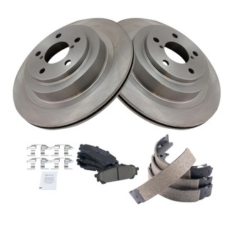 TRQ® - Rear Disc Brake Kit with Ceramic Pads and Shoes