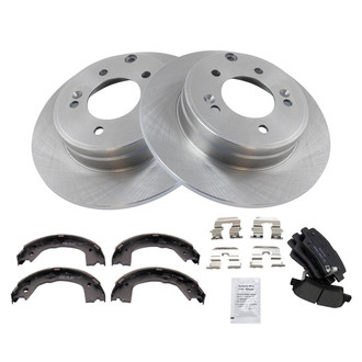 TRQ® - Rear Disc Brake Kit with Ceramic Pads and Shoes