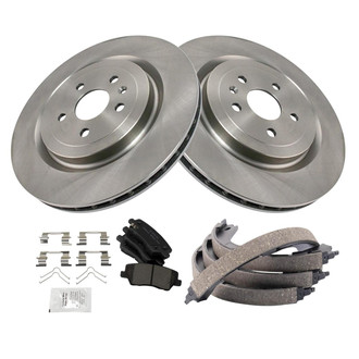 TRQ® - Rear Disc Brake Kit with Ceramic Pads and Shoes