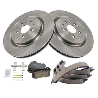 TRQ® - Rear Disc Brake Kit with Ceramic Pads and Shoes