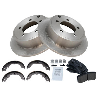 TRQ® - Rear Disc Brake Kit with Ceramic Pads and Shoes