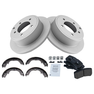 TRQ® - Rear Disc Brake Kit with Ceramic Pads and Shoes