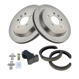 TRQ® - Rear Disc Brake Kit with Ceramic Pads and Shoes