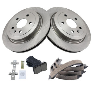 TRQ® - Rear Disc Brake Kit with Ceramic Pads and Shoes