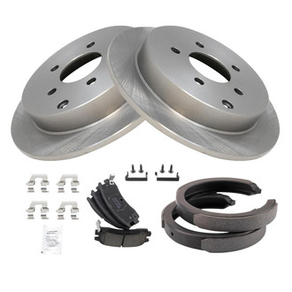 TRQ® - Rear Disc Brake Kit with Ceramic Pads and Shoes