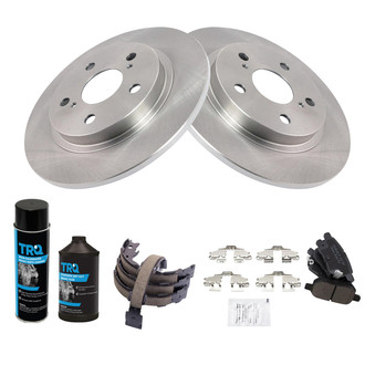 TRQ® - Rear Disc Brake Kit with Ceramic Pads and Shoes