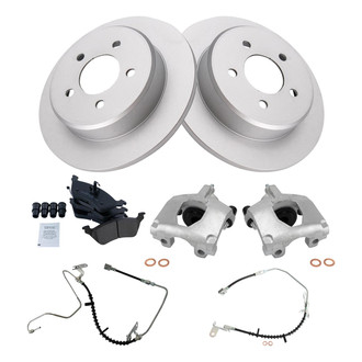 TRQ® - Rear Disc Brake Kit with Ceramic Pads, Calipers and Hoses