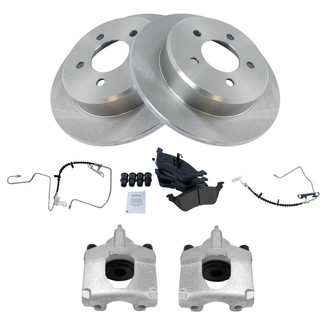 TRQ® - Rear Disc Brake Kit with Ceramic Pads, Calipers and Hoses
