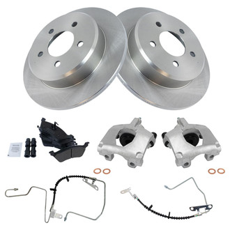 TRQ® - Rear Disc Brake Kit with Semi-Metallic Pads, Calipers and Hoses