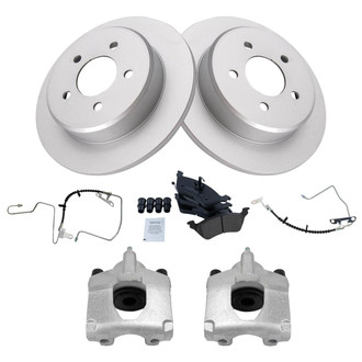 TRQ® - Rear Disc Brake Kit with Ceramic Pads, Calipers and Hoses