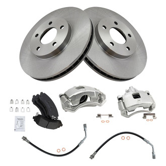 TRQ® - Front Disc Brake Kit with Ceramic Pads, Calipers and Hoses