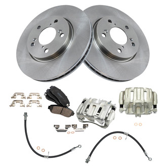 TRQ® - Disc Brake Kit with Ceramic Pads, Calipers and Hoses
