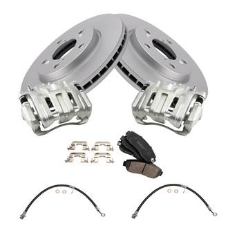 TRQ® - Front Disc Brake Kit with Ceramic Pads, Calipers and Hoses