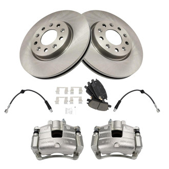 TRQ® - Front Disc Brake Kit with Ceramic Pads, Calipers and Hoses