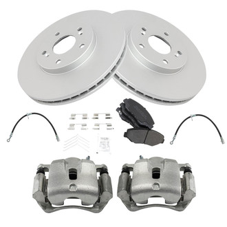 TRQ® - Disc Brake Kit with Semi-Metallic Pads, Calipers and Hoses