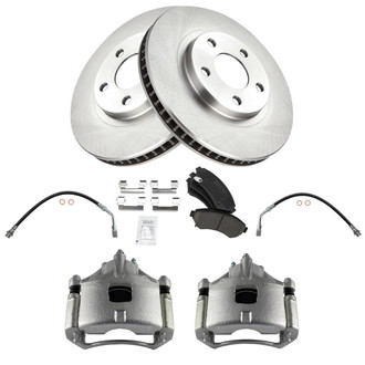 TRQ® - Front Disc Brake Kit with Ceramic Pads, Calipers and Hoses