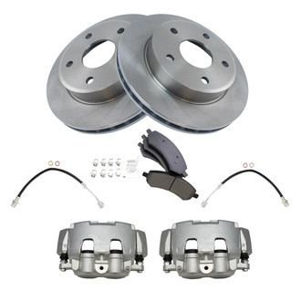 TRQ® - Front Disc Brake Kit with Ceramic Pads, Calipers and Hoses
