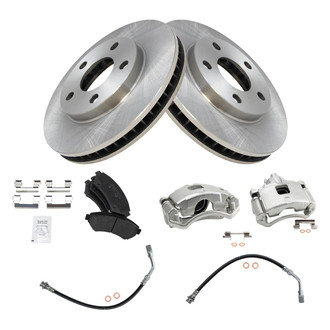 TRQ® - Disc Brake Kit with Semi-Metallic Pads, Calipers and Hoses