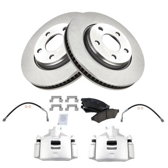 TRQ® - Front Disc Brake Kit with Ceramic Pads, Calipers and Hoses