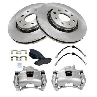 TRQ® - Front Disc Brake Kit with Ceramic Pads, Calipers and Hoses