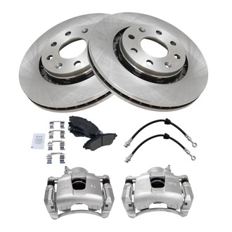 TRQ® - Disc Brake Kit with Semi-Metallic Pads, Calipers and Hoses