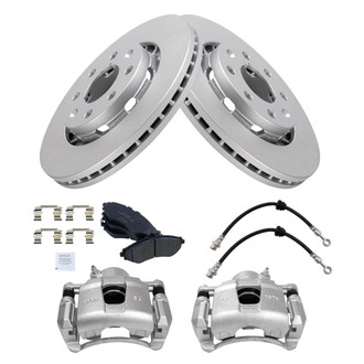 TRQ® - Front Disc Brake Kit with Ceramic Pads, Calipers and Hoses