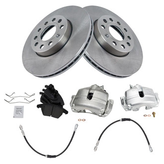 TRQ® - Disc Brake Kit with Ceramic Pads, Calipers and Hoses