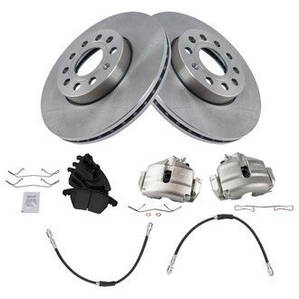 TRQ® - Front Disc Brake Kit with Ceramic Pads, Calipers and Hoses