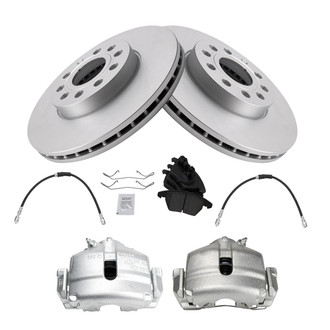 TRQ® - Front Disc Brake Kit with Ceramic Pads, Calipers and Hoses