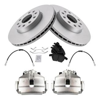 TRQ® - Front Disc Brake Kit with Ceramic Pads, Calipers and Hoses