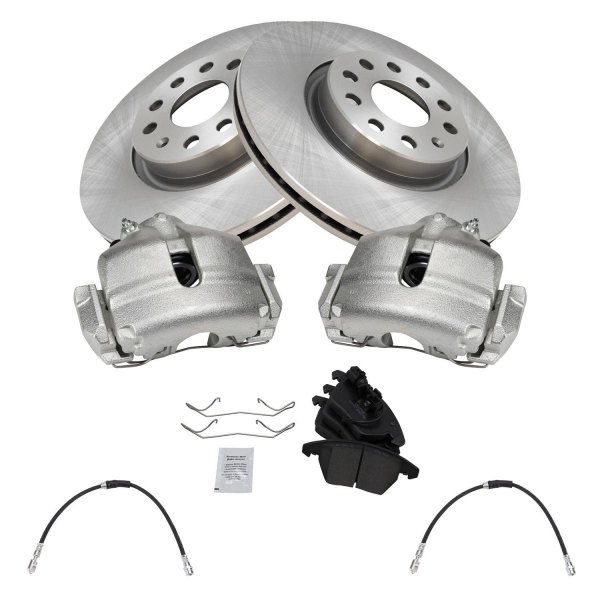 TRQ® - Front Disc Brake Kit with Ceramic Pads, Calipers and Hoses