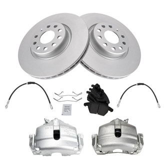 TRQ® - Front Disc Brake Kit with Ceramic Pads, Calipers and Hoses