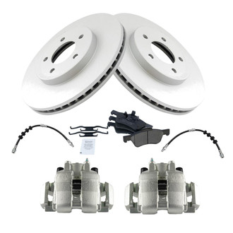 TRQ® - Front Disc Brake Kit with Ceramic Pads, Calipers and Hoses