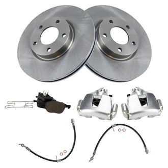 TRQ® - Disc Brake Kit with Ceramic Pads, Calipers and Hoses