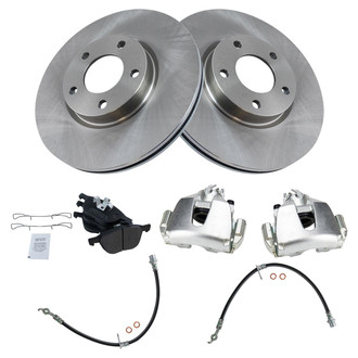 TRQ® - Disc Brake Kit with Semi-Metallic Pads, Calipers and Hoses